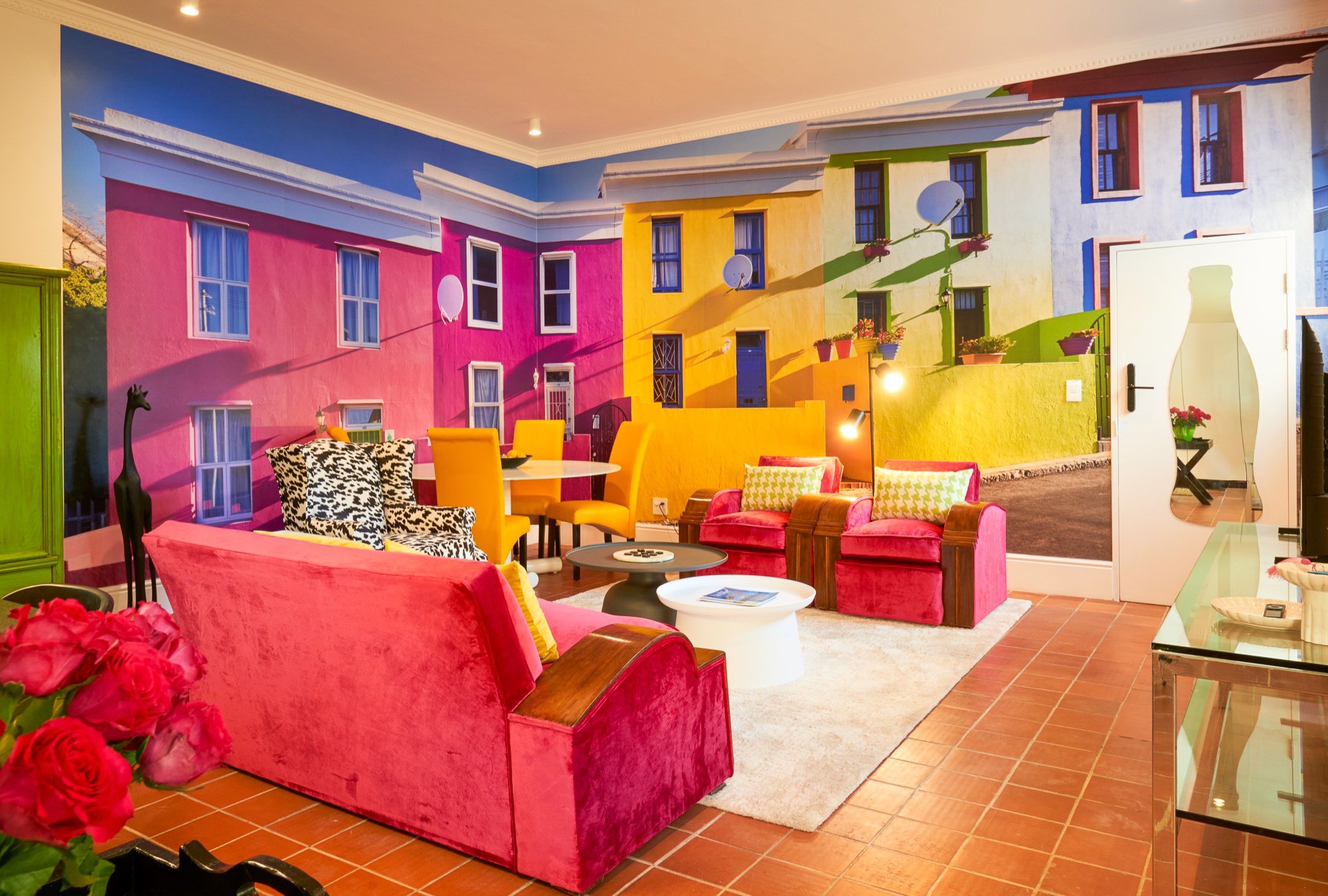 Kaleidoscope living area, looking through to the garden door